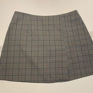 Plaid Check Slit Mini Skirt Brandy Melville